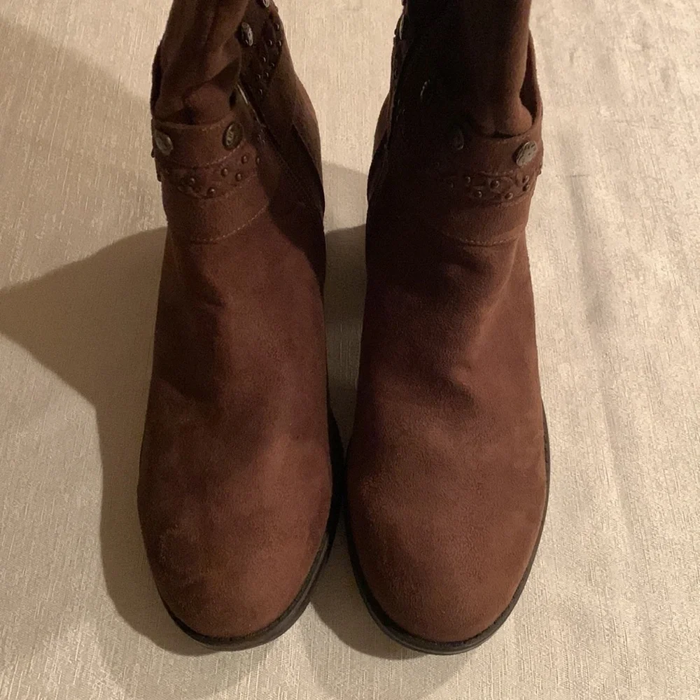 White Mountain Women’s Paulina Tall Knee High Brown Waxy Suedette Boots Size 9 - Picture 10 of 16